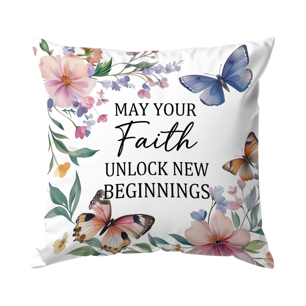 4 Stück Schmetterling Blume Motto Design Kissen Kissenbezug Polyester Kissenbezug Dekokissen Kissenbezug Haus Auto Sofa Dekor