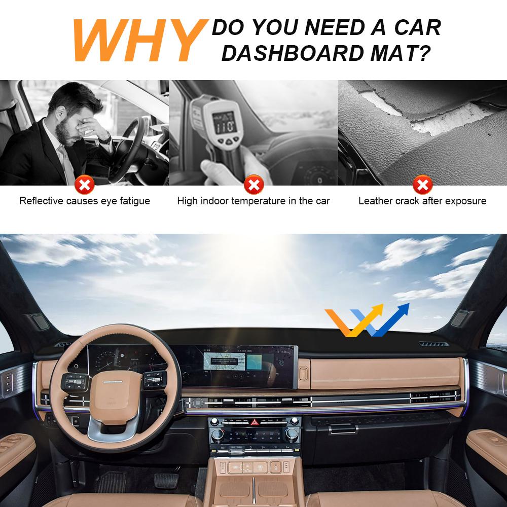 For 2025 2025 Hyundai Santa Fe With HUD Car Dashboard Cover Mat Dash Board Sunshade Anti-UV Anti-Glare Pad Sun-proof Accessories