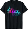 Jazz Musician Colorful Sheet Music Jazz Notes Cotton Tee - MADE IN USA