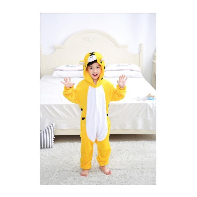 

Детская одежда для отдыха на осень-зиму с изображением животных из мультфильмов, детская фланелевая одежда для сна 140cm жёлтый