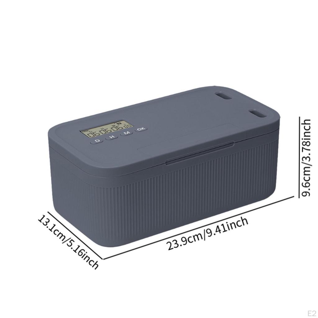 Lockable Storage Box with Lock Timer Portable Locking Container for Snacks Jewelry