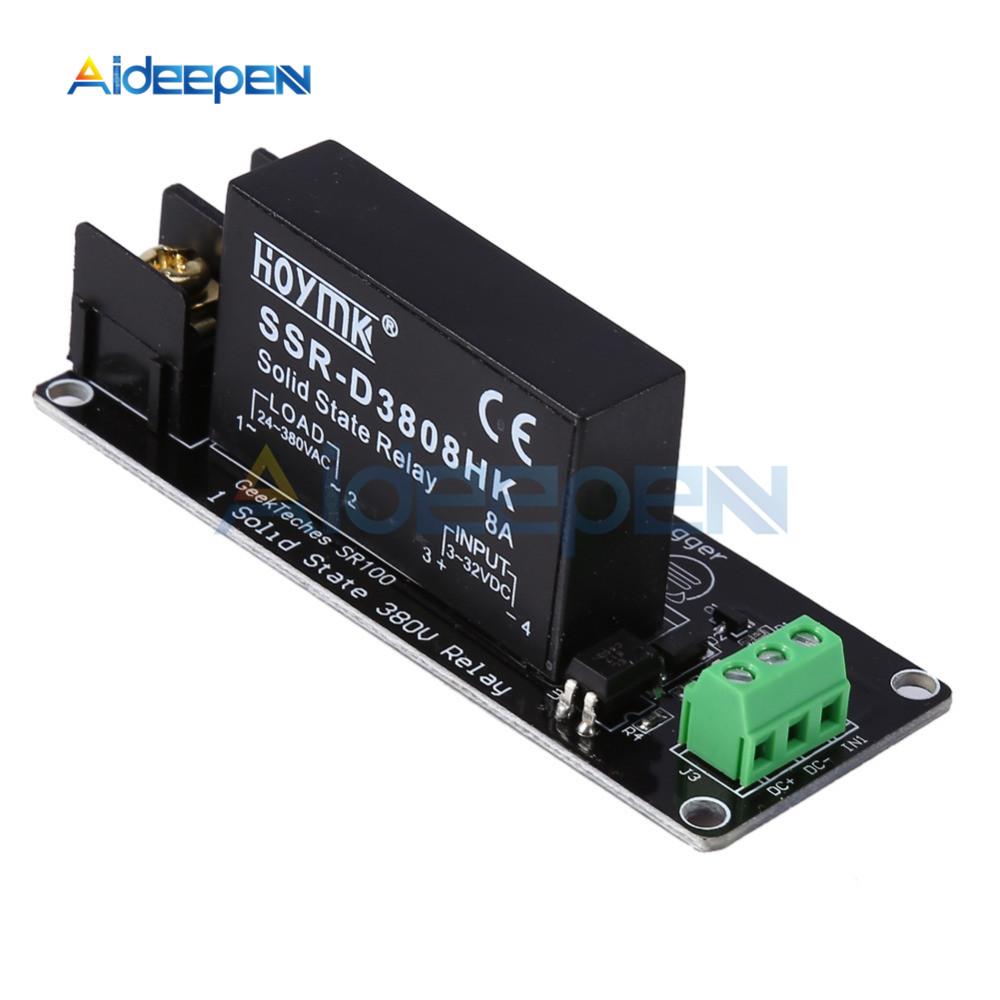 

380V 8A 1 2 4 Channel Solid State Relay Module High and Low Level H-L Trigger Board SSR-D3808HK Switch Controller For Arduino 1 Channel