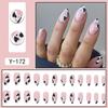 Short Press-On Nails Set Ins Style Fake Full Cover Acrylic Nail Tips Women Daily Wear