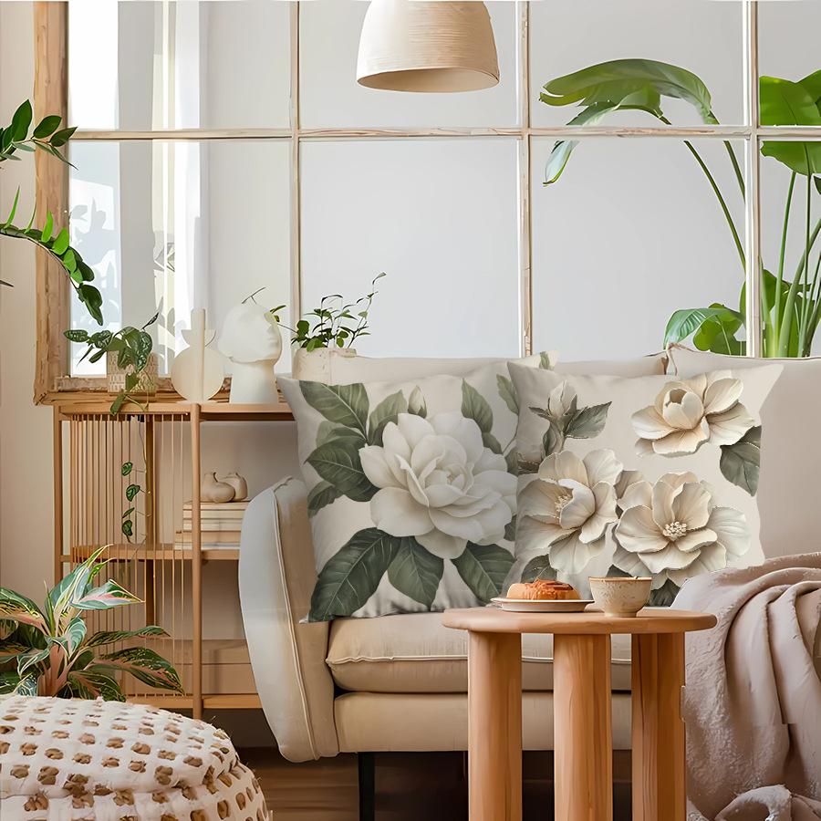 New Plant Flower Pillow Cover for Home Bedroom Sofa Cushion Cover Soft Printed Cushion Cover