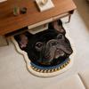 French Bulldog Portrait Shaped Rug Non Slip Washable Plush Floor Mat Realistic Dog Bedside Carpet Pet Lover Home Decor