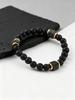 Mountain Stone Black Bead Bracelet for Men,8mm Black Agate Beaded Bracelet,Trendy Jewelry GIft