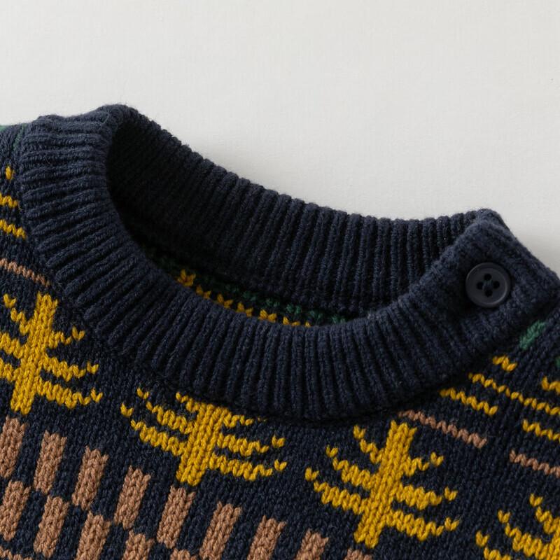 DAVE & BELLA Kids' Fair Isle Knit Pullover Sweater