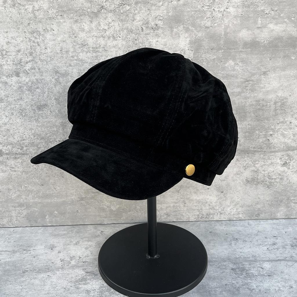 Autumn retro big top octagonal hat women's autumn versatile face small suede texture newsboy hat literary hat