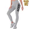 Womens Blue Letters Prints Stretch Yoga Leggings Fitness Running Gym Sports Active Pants