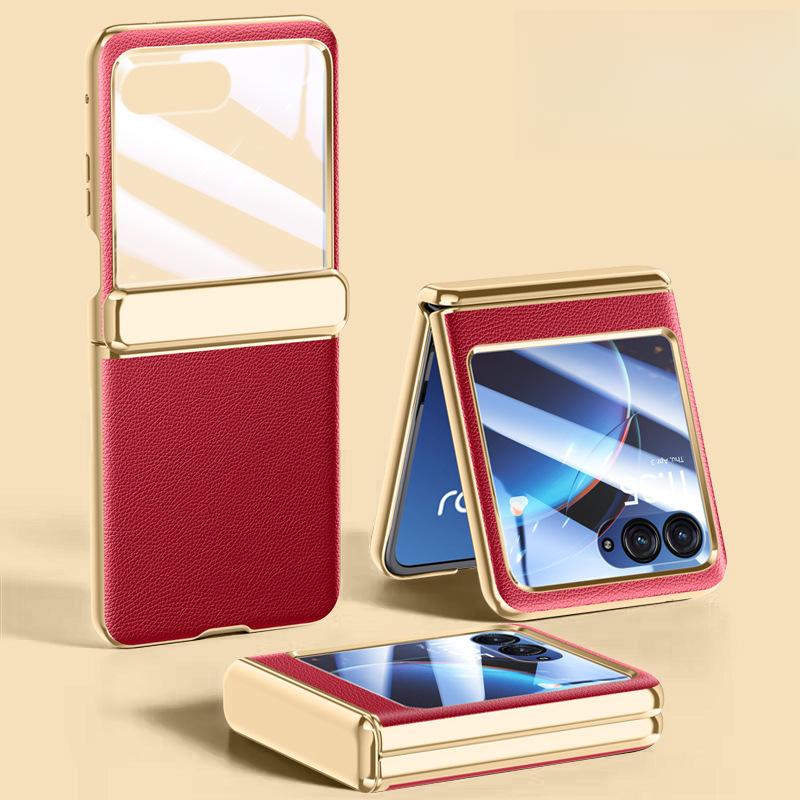 MOTOROLA Razr40Ultra Phone Case and Film All-in-one Anti-drop MOTO Folding 40u Men's Leather Case