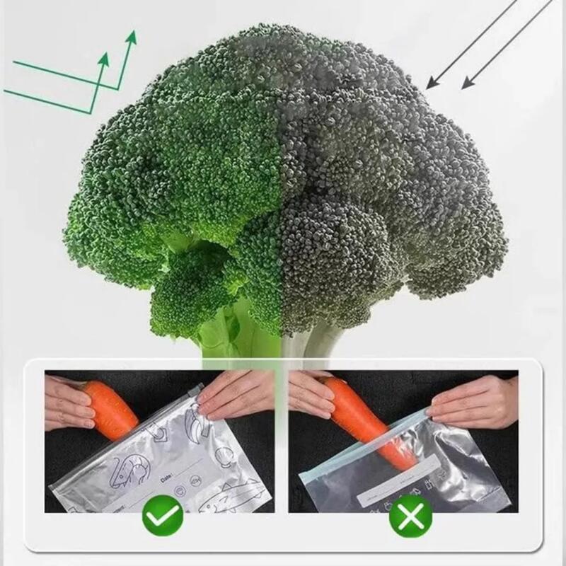 10Pcs/Set Aluminum Foil fresh-keeping Bag Sealed Antibacterial Refrigerator Food Freezing Storage Bag Zipper Seal