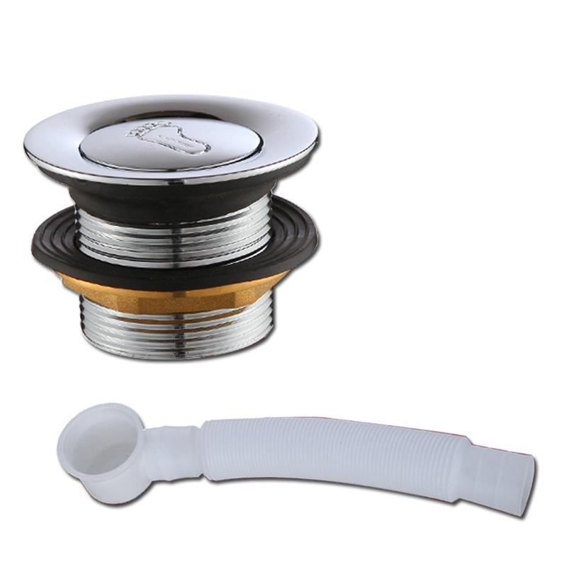 Brass Bath Tub Overflow Pop Up Plug Kit Tube Bathroom Bathtub Waste