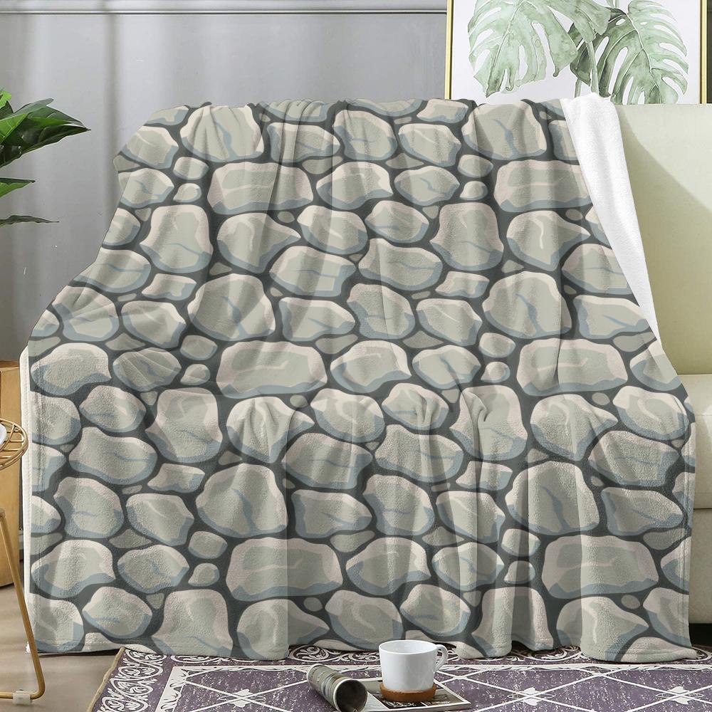 Ancient Stone Wall Throw Soft Flannel Throw Summer AC Blanket Lightweight Cool Nap Blanket for Sofa Bed Couch Travel 75x90cm