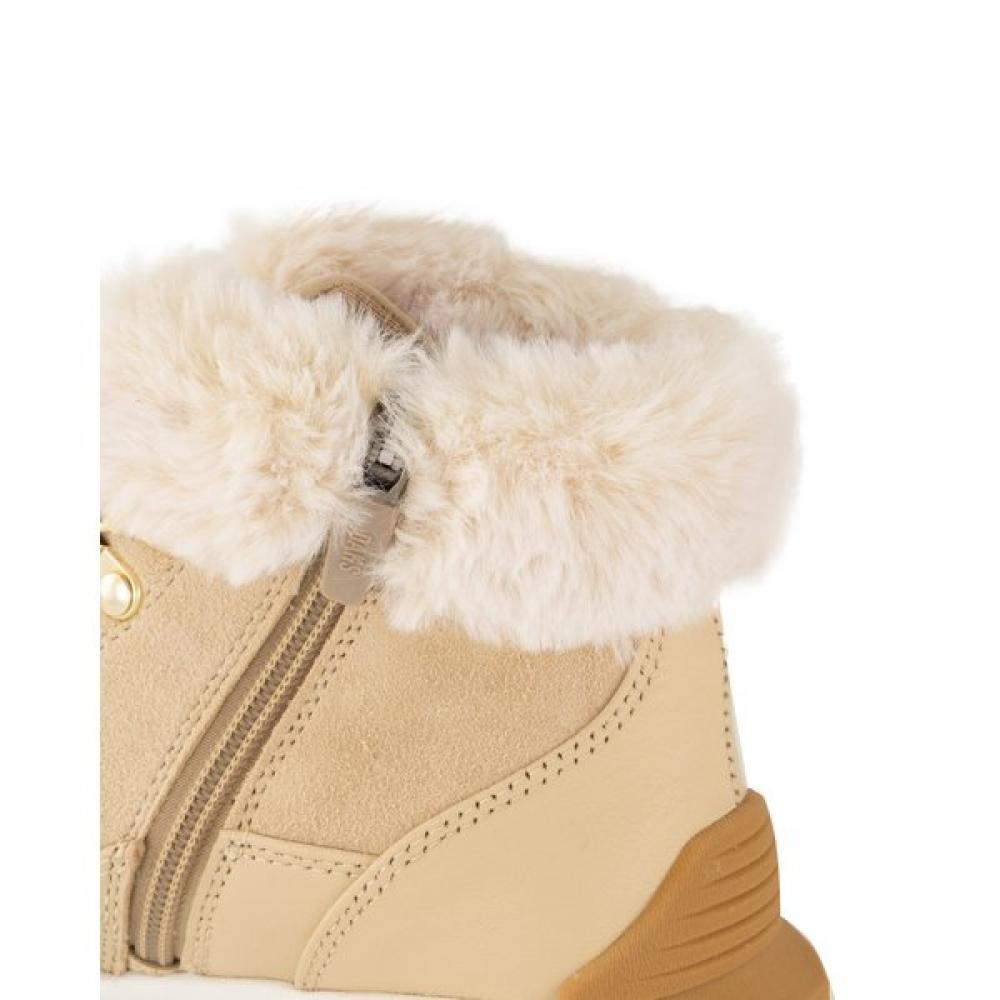 Daks Women Comfort Fur Boots  Light Beige  Dlb311da30
