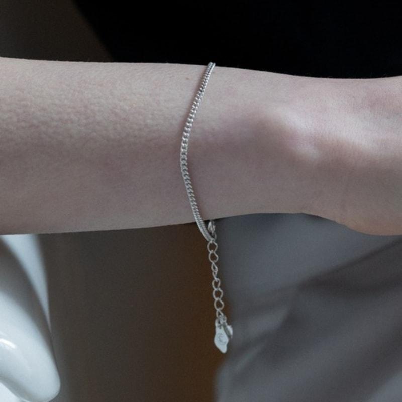 BEFORE MOONRISE [Silver 925] Basic Curve Chain Bracelet SB201