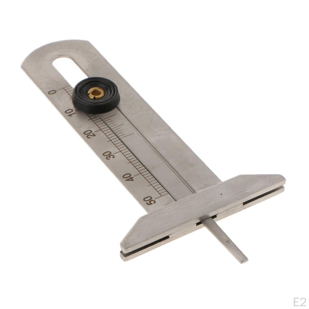 Car Stainless Steel Tyre Tread Ruler Depth Meter Wheel Measuring Tool