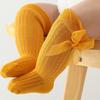 Baby Knee High Socks Toddler Long Socks Girls Bow Ruffled Knee Socks Bow Mesh Tube Stockings Infant Dress Socks