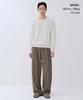 Musinsa Standard Extra Wide Two-Puck Hidden Elastic Waist Slacks [Dusty Beige]