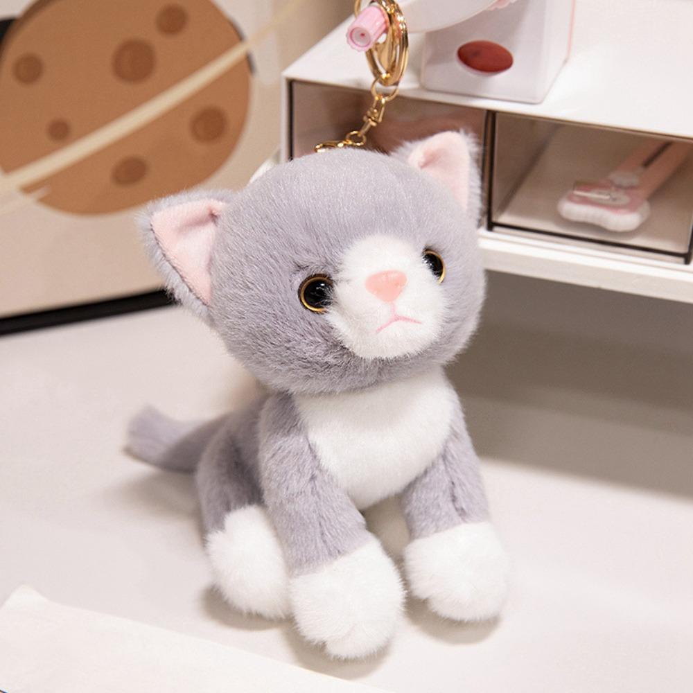 15CM Simulated Cat Doll Plush Keychain Toy Cute Kitten Pendant  Kids Girls Gift