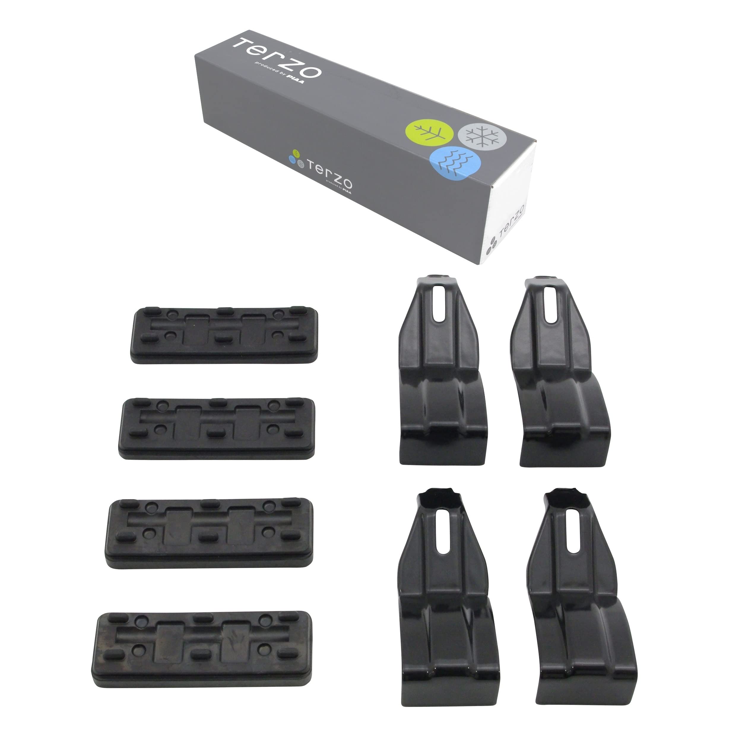 

Terzo Roof Carrier with Mounting Set of Black with Suzuki Wagon Mazda EH437 (by PIAA) Carrier/Base Vehicle-Specific Holders, 4, [Compatible R, Flair, чёрный