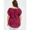 Lace V Neck Loose Women Blouse Large Size Lace-up Short Sleeve Shirts Ladies Solid Color Loose Sweet Office Elegant Fashion Simple Clothing