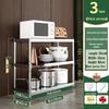 Floor-Standing 3-Tier Stainless Steel Kitchen Storage Rack