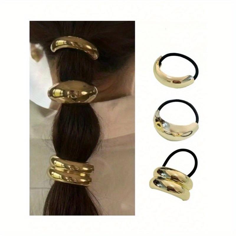 Golden Geometric Metal Headbands, Elastic Hair Accessories Gift Set