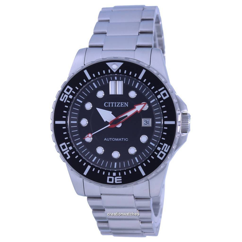 

Автоматические мужские часы Citizen из нержавеющей стали с черным циферблатом NJ0120-81E 100M