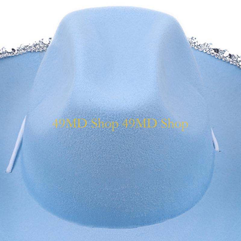 

49MD Halloween Blue Color Xmas Hats for Women Men Thick Fabric Cowboy Casual Hats синий