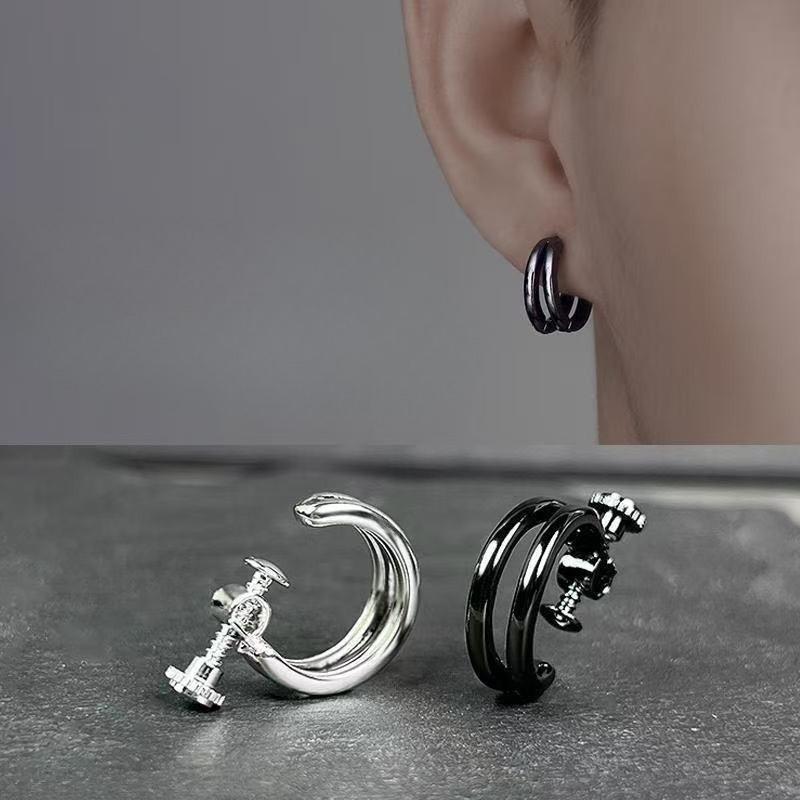 Ear Hook Male Screw Style Adjustable Tightness Ear Ring Ear Bone Clamp Without Ear Piercing Holes