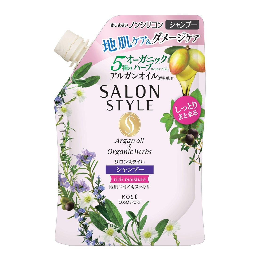

KOSE SALON STYLE Шампунь 360мл Без силіконів (Багата вологість) Заправка, рожевий