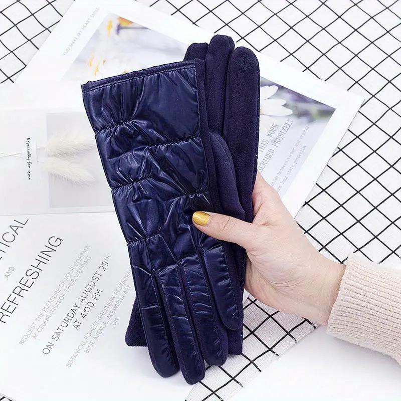 

WTEMPO 1 Pair of Women s Cold-proof Windproof Full Finger Gloves Cold and Wind Soft Gloves Warm Gloves for Outdoor Travel 1 pair темно-синього кольору