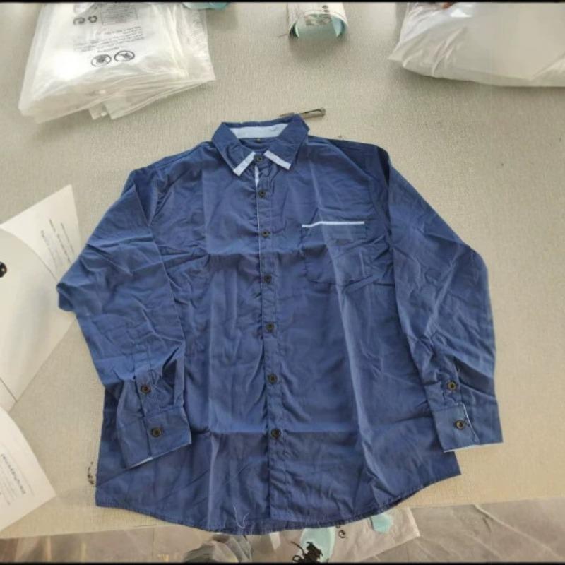 Mens Color Block Business Casual Long Sleeve Loose Fit Shirt