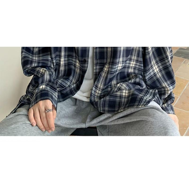 Camisa de Manga Larga Vintage Estilo Japonés para Hombre Holgada Casual