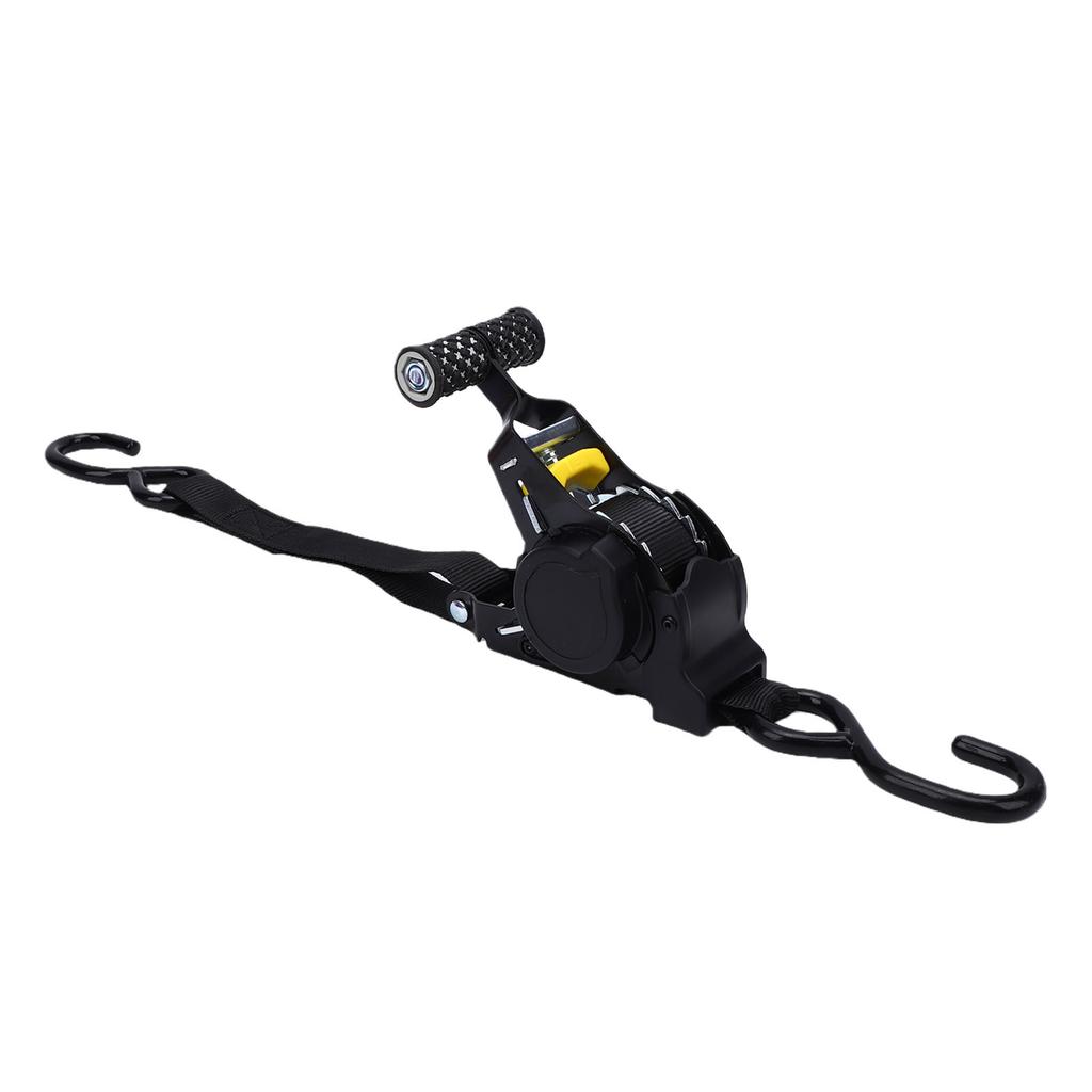 Retractable Ratchet Strap with Padded Handle 1 Inch 10 Feet Auto Retraction Tie Down Strap for Cargo Transport 1500lb