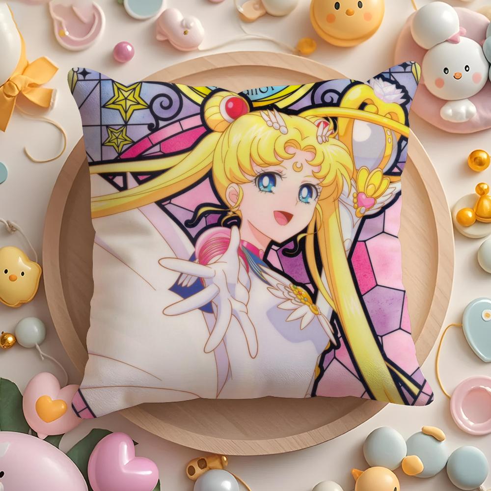 PIKPAKA SSailor MMoon Anime Cushion Cover Plush Fabric Soft DoubleSided Printed Sofa Warm Winter Home Gift Pillow Cover