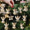 12Pcs 2D Flat Victoria Angel Ornament Set Handcrafted Christmas Decorations New Xmas Tree Pendant