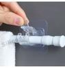 Silicone World 4PCS Self Adhesive Hooks Punch-free Curtain Rod Clip Hook  Telescopic Rod Holder Fixed Clip Hanging Hook Holder