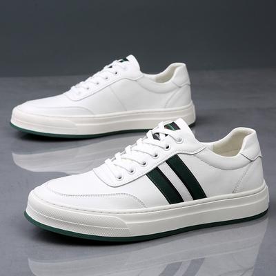 Men's Shoes Spring New Trendy Brand Men's Breathable Leather Board Shoes Platform Casual Shoes Men's Trendy