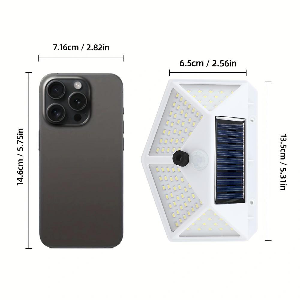 1-8 Kits Solar Wall Lights Outdoor 100 LED Motion Sensor 270° Range 3 Modes Wireless Energy Saver for Yard, Garden, Lawn, Patio