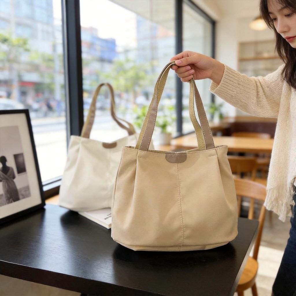 Korean Style Nylon Shoulder Bag For Shopping And Outings With Internal Pocket