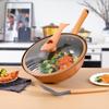 32cm Mikrodruck Dampfgarer Wok mit Deckel Gasherd Topf Dämpfen Bratpfanne Suppentopf Kochwerkzeuge