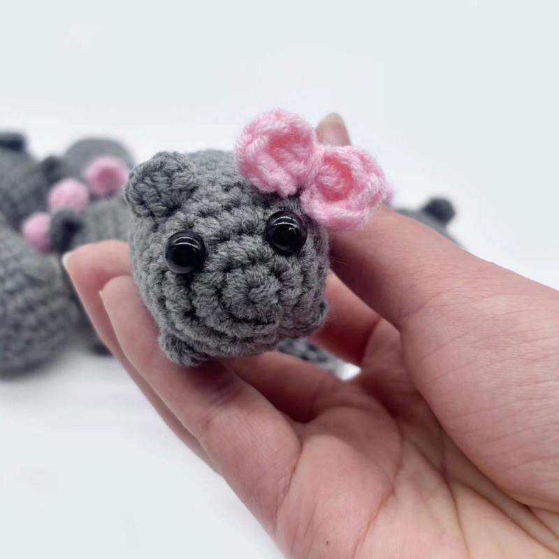 Handmade Crochet Keychain Toy Plush Toy Soft Knitting Toy for Children Adults Bags Decors