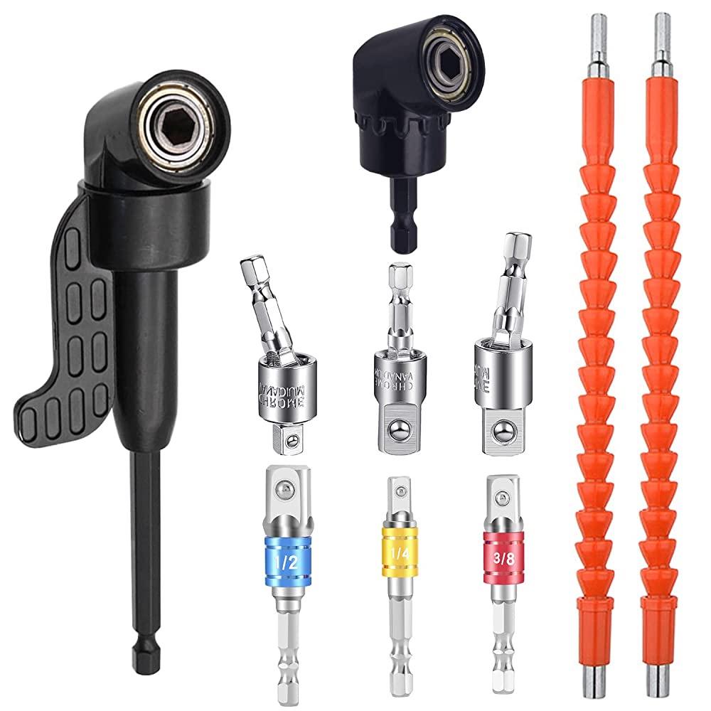 105° Screwdriver Bit & 360° Universal Joint Extension Rod with Colored Steel Ball Joint