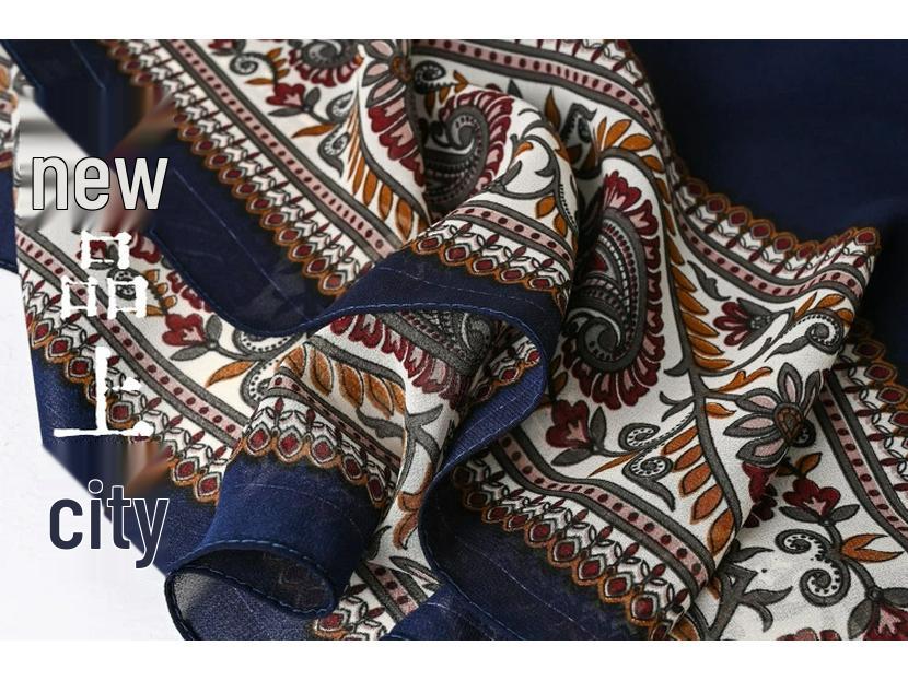 Damenmode 130x130 Seidenähnlicher Gaze Quadratischer Schal Stola - High-End, Leichtgewicht, Langer Schal