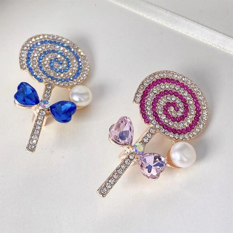 

Женские милые броши с бантом и стразами в форме леденца, булавка для пальто, платья, сумки, булавки с жемчугом, декоративные аксессуары