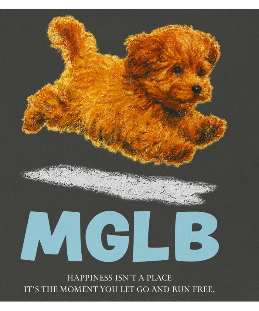 MATCHGLOBE Jumping Puppy Oversized Tee (Dark Grey)