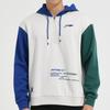 Li Ning Badminton Series Three-Color Spliced Letter Print Thick Sports Hoodie Long Sleeve Men Hoodies Glacier-Gray AWDSD49-1