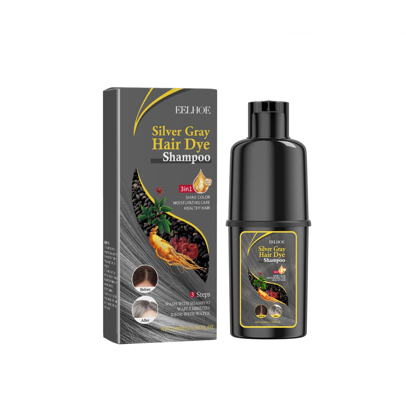 

Black hair dye shampoo Silver Gray Gentle, non-irritating, moisturizing scalp color-changing hair shampoo 100ml