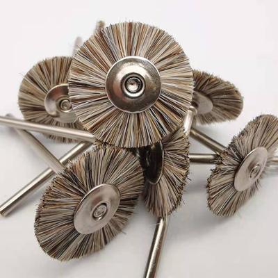 10Pcs/Bag 2.35mm Polishing Brush Wheel Dental Laboratory Lab White Goat And Horsehair Mix Rotary Tools Low Speed HP Shank